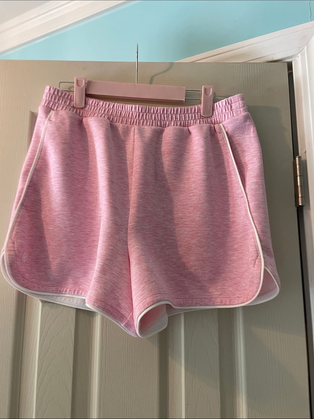Lilly Pulitzer Heather Pink Athletic Shorts with White Piping